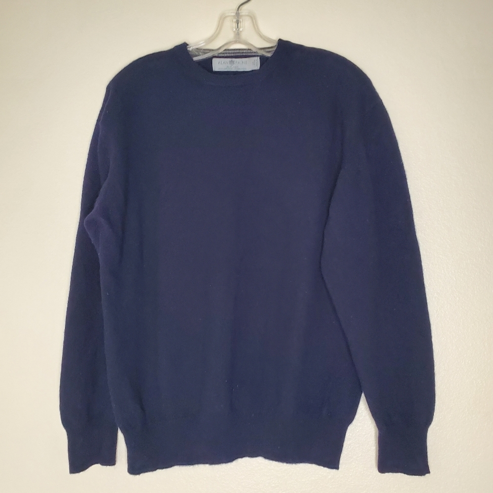 Alan Paine‎ Geelong Lambswool Crewneck Sweater Men’s size L/44UK in Navy Blue